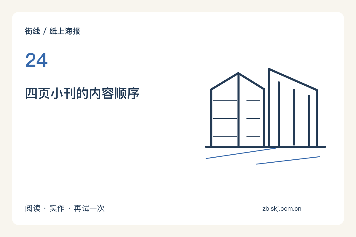 做一本四页城市小刊，让封面与内页相互呼应主题图解